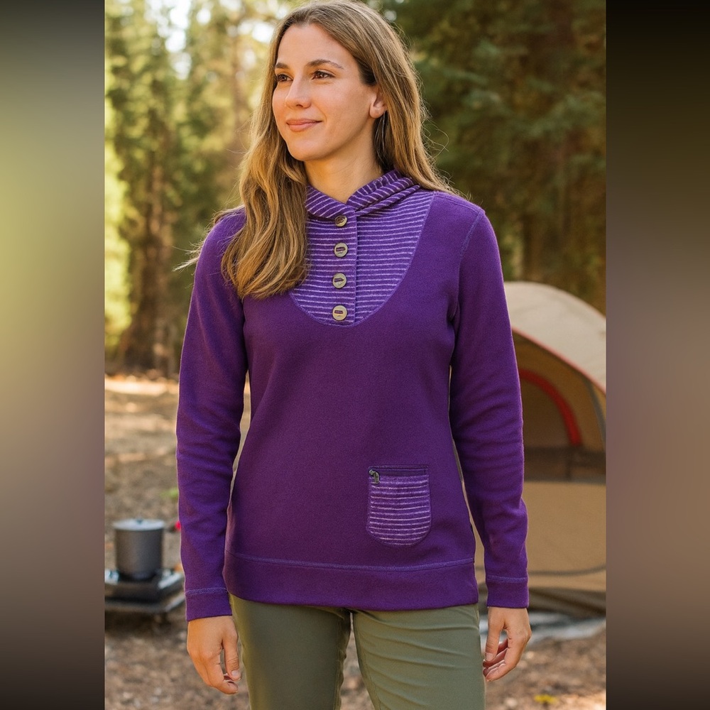 Kuhl Purple Chianti Pullover Hooded- Size Small hiking camping wool cold weather
